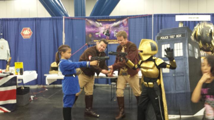 Annabelle squares off with little cylon--Monolith and Spectre making bets