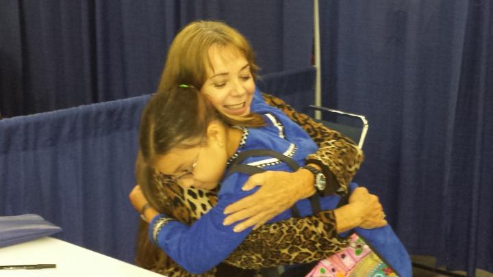 Anne saying goodby to Annabelle on the final day